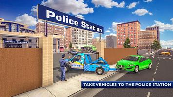 Police Tow Truck Driving Car imagem de tela 1