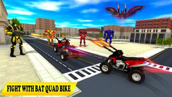 Flying Bat Robot Transform - ATV Bike Robot Game 스크린샷 3