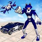 Police Cat Robot Transform Games Zeichen