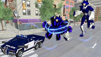 Police Cat Robot Transform Games capture d'écran 2
