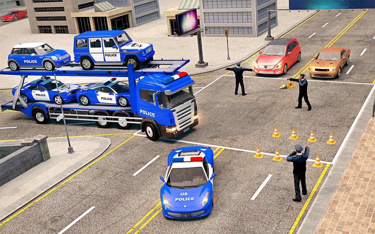 Car Transporter Police Truck. Squad транспорт. Us Police car Park Transporter Driving Police Trailer Truck Driver Simulator Android Gameplay #1.