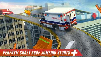 Ambulance toit saut d'obstacles: Impossible Stunts capture d'écran 1