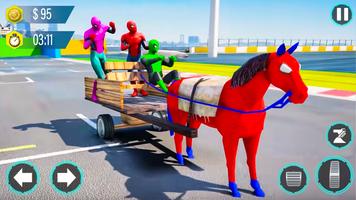 Superhero Horse Cart Taxi Game постер