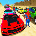 آیکون‌ Superhero Car Stunt Racing 3D