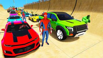 superhero car stunt racing 3d постер