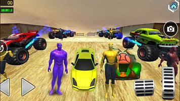 برنامه‌نما Superhero Car Stunt Racing 3D عکس از صفحه