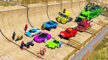 برنامه‌نما Superhero Car Stunt Racing 3D عکس از صفحه