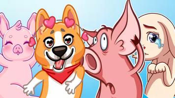 Cute Animals Stickers for WhatsApp 海报