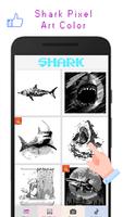 Shark Pixel Art Color Poster