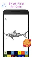 Shark Pixel Art Color captura de pantalla 1