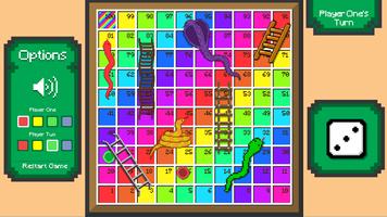 Pixel Snakes & Ladders - Two Player Board Game Affiche