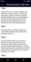 Guide For Unlock SIM PUK Code تصوير الشاشة 2