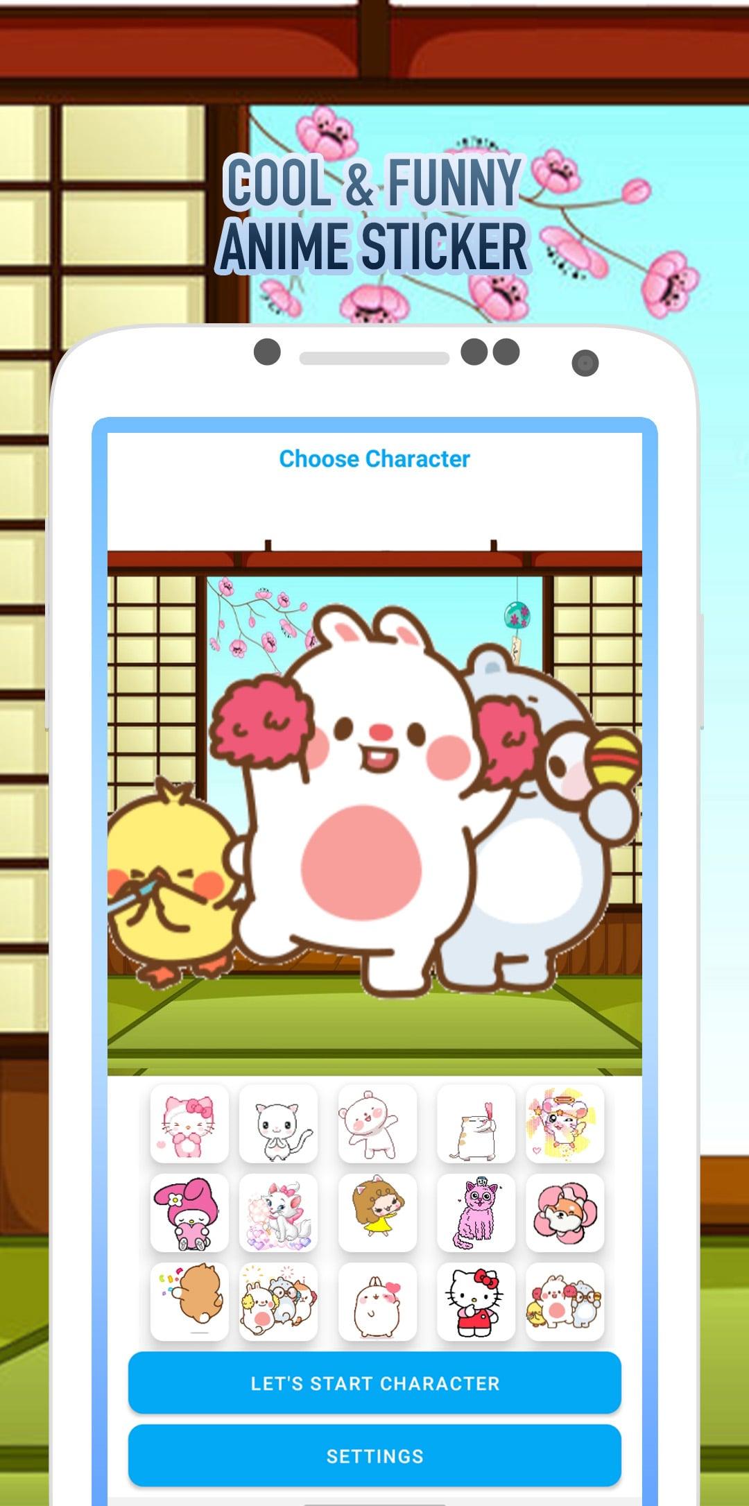 Descarga de APK de Shimeji Akimeji Cute - Sticker Animated on screen para  Android