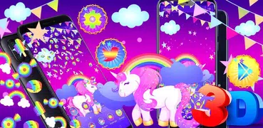 Shiny Unicorn Rainbow Gravity Theme