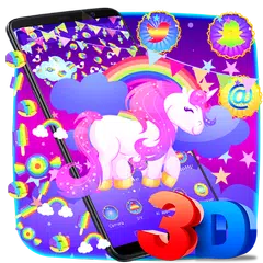 Shiny Unicorn Rainbow Gravity Theme APK download