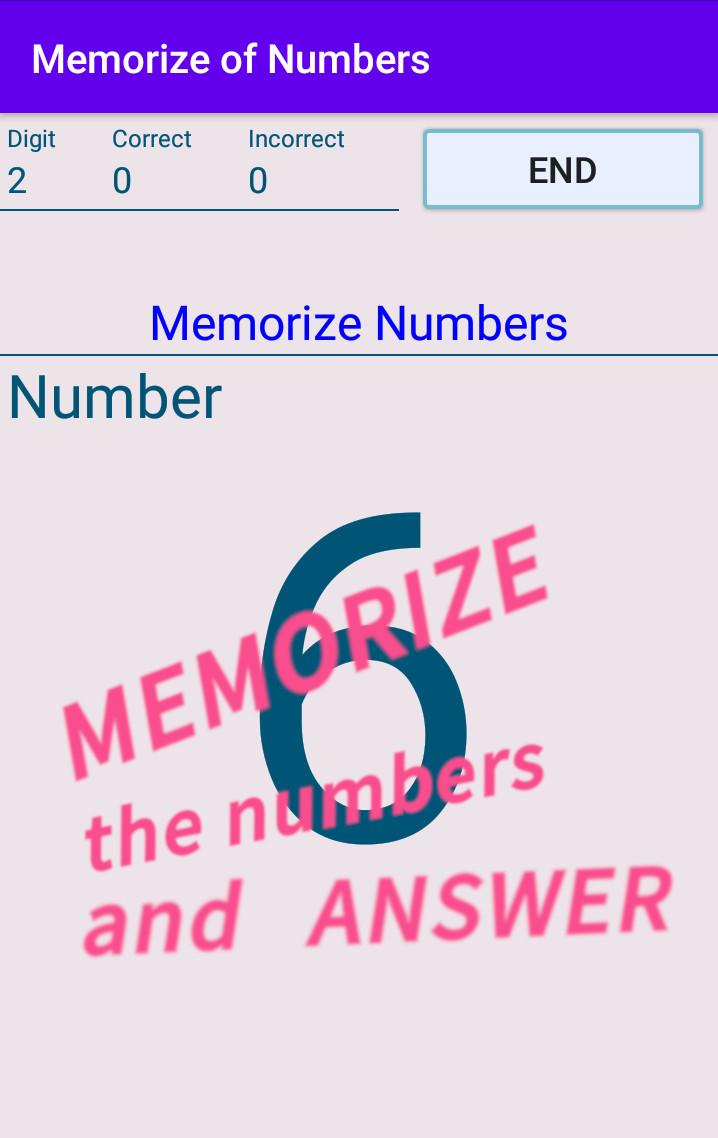 Download do APK de Memorize of numbers para Android