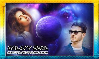 Galaxy Dual Photo Frames - Galaxy Space Frame पोस्टर