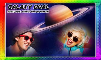 Galaxy Dual Photo Frames - Galaxy Space Frame スクリーンショット 1