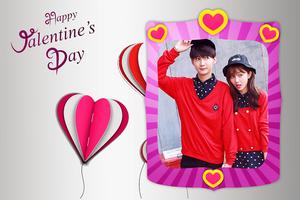 Valentine's day photo frame ポスター