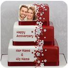 Name On Anniversary Cake Photo icône