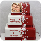 Name On Anniversary Cake Photo ícone