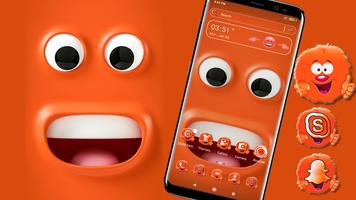 Funny Happy Face Emoji Theme الملصق
