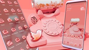 Old Pink Phone Launcher Theme Cartaz