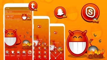 Orange Emoji Launcher Theme syot layar 1