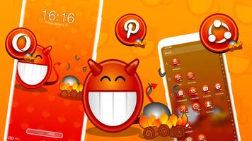 Orange Emoji Launcher Theme تصوير الشاشة 2