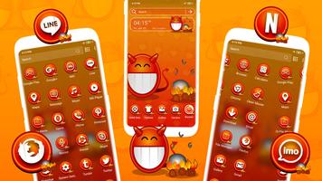 Orange Emoji Launcher Theme syot layar 3