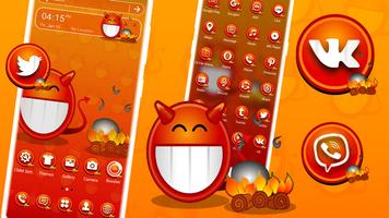 Orange Emoji Launcher Theme penulis hantaran