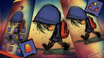 Sad Boy Sketch Launcher Theme ảnh chụp màn hình 1