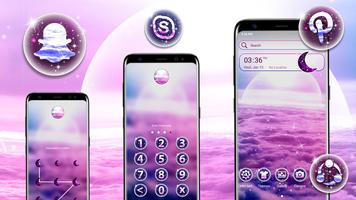 Pink Clouds Sky Launcher Theme syot layar 1