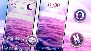 Pink Clouds Sky Launcher Theme syot layar 2