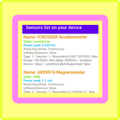 Sensors list on your device