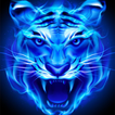 Neon Blue Tiger Wallpaper