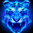 Neon Blue Tiger Wallpaper Zeichen