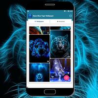 Neon Blue Tiger Wallpaper اسکرین شاٹ 2