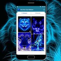 Neon Blue Tiger Wallpaper syot layar 1