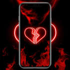 Neon Broken Heart Wallpaper ícone