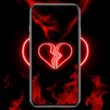 Neon Broken Heart Wallpaper ícone