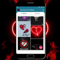 Neon Broken Heart Wallpaper постер