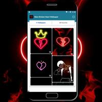 Neon Broken Heart Wallpaper captura de pantalla 1