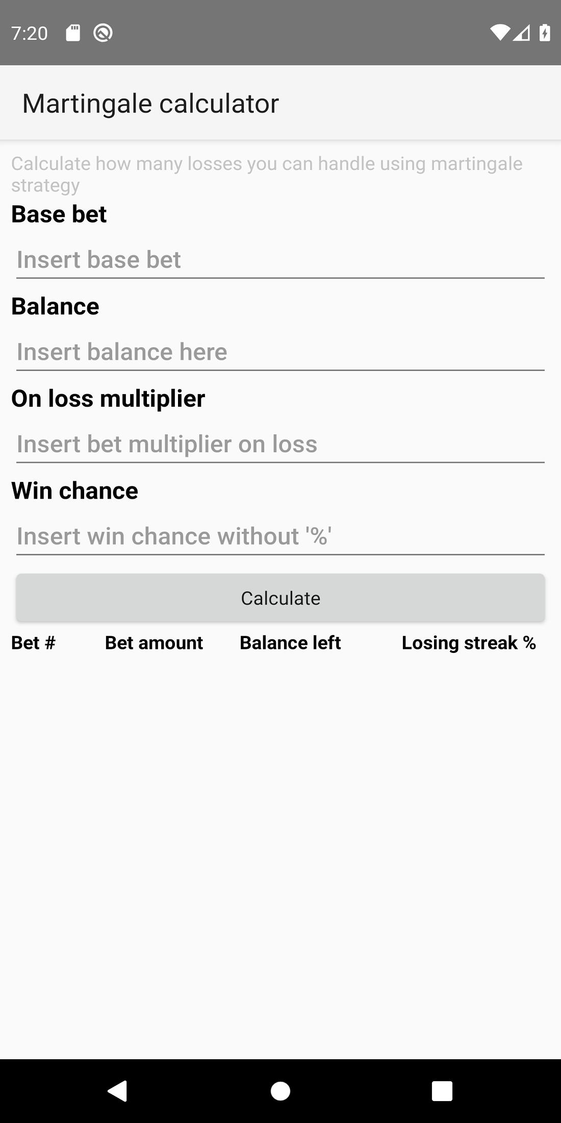 Martingale calculator APK for Android Download