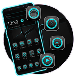 Simple Black Cyan Theme icon
