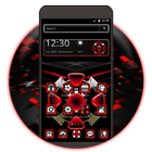 Simple black red theme icon