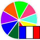 Colors in French icon