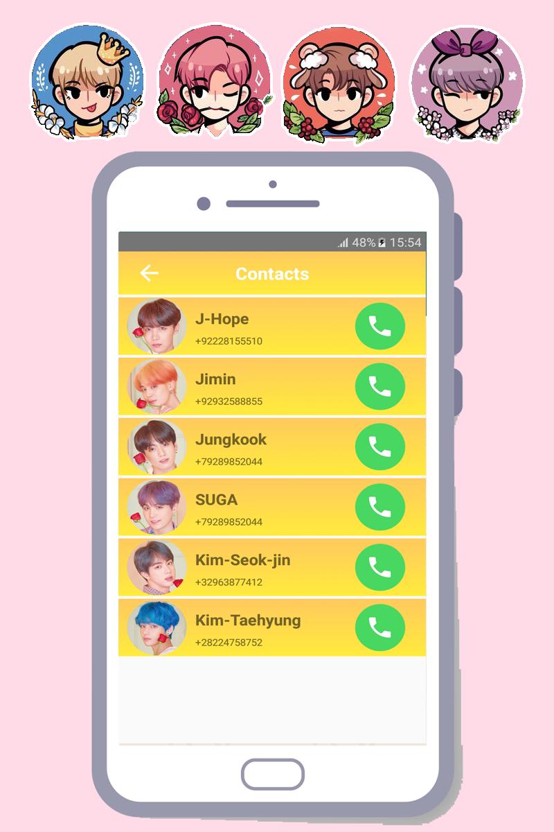 Bts Video Call Chat Bts Idol Call You Prank For Android Apk Download - roblox id for bts idol
