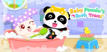 Badezeit von Baby-Panda