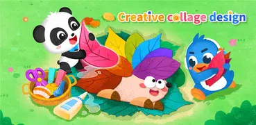 Baby Panda's creative collage design